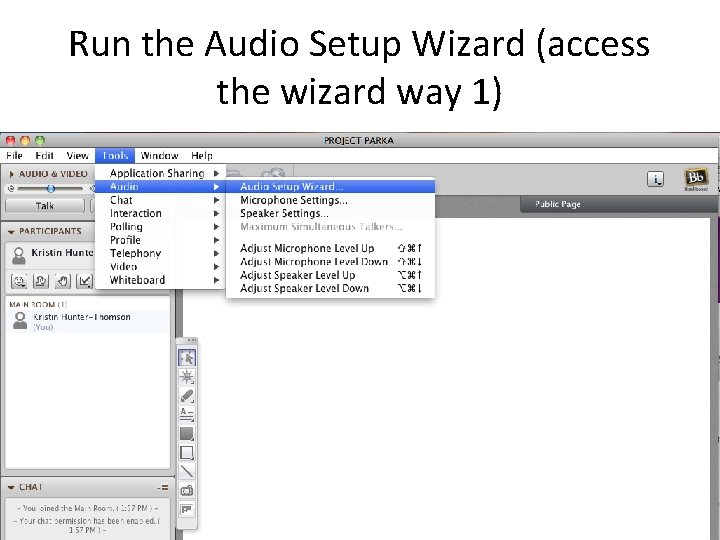Run the Audio Setup Wizard (access the wizard way 1) 