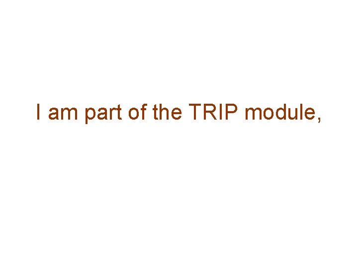 I am part of the TRIP module, 