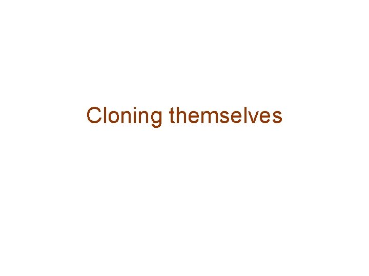 Cloning themselves 