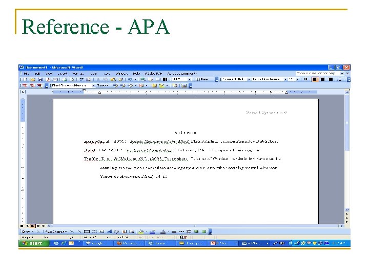 Reference - APA Reference - APA