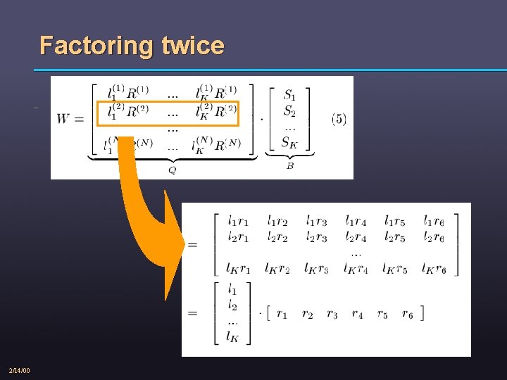 Factoring twice - 2/14/00 