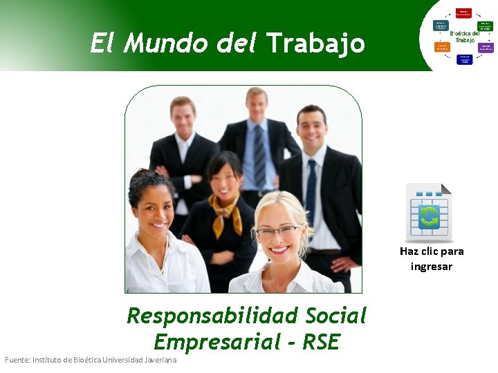 El Mundo del Trabajo Haz clic para ingresar Responsabilidad Social Empresarial - RSE Fuente: