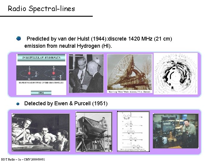 Radio Spectral-lines Predicted by van der Hulst (1944): discrete 1420 MHz (21 cm) emission