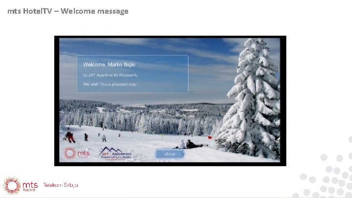 mts Hotel. TV – Welcome message 