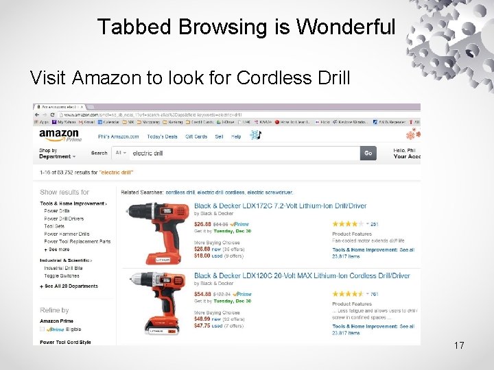 Tabbed Browsing is Wonderful Visit Amazon to look for Cordless Drill 17 