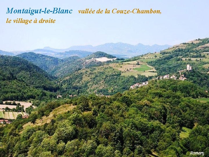 Montaigut-le-Blanc vallée de la Couze-Chambon, . le village à droite 