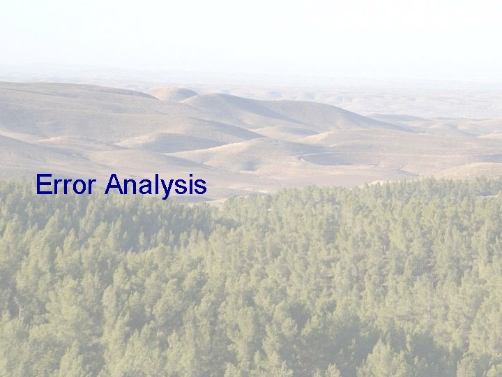Error Analysis 