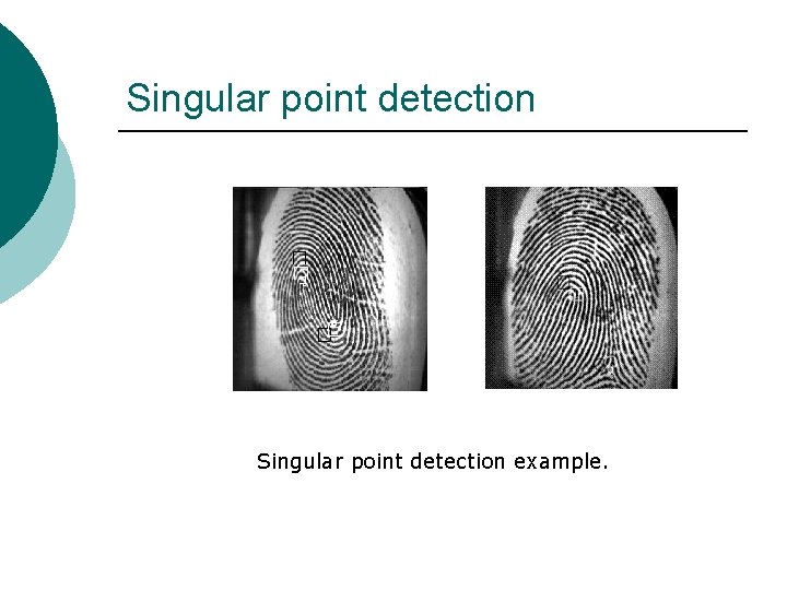 Singular point detection example. 