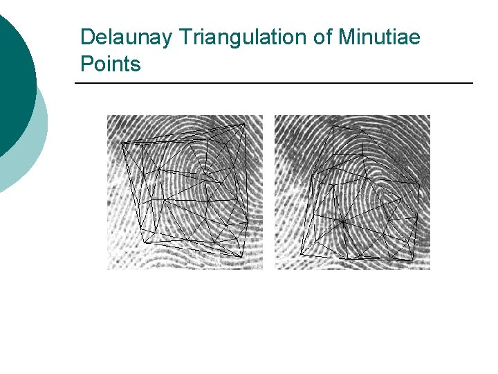 Delaunay Triangulation of Minutiae Points 