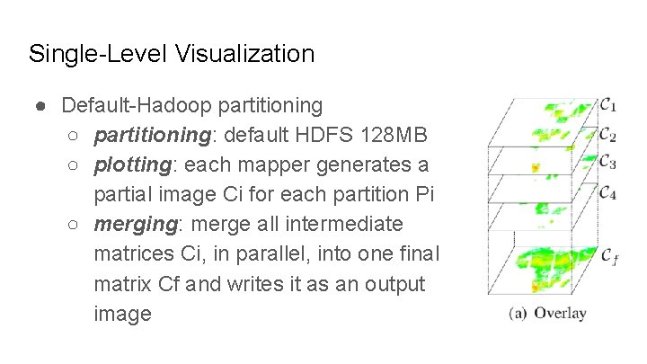 Single-Level Visualization ● Default-Hadoop partitioning ○ partitioning: default HDFS 128 MB ○ plotting: each