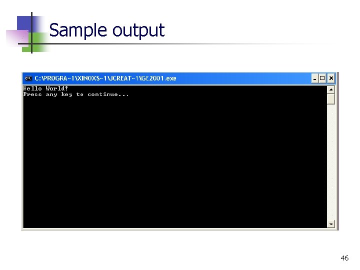 Sample output 46 