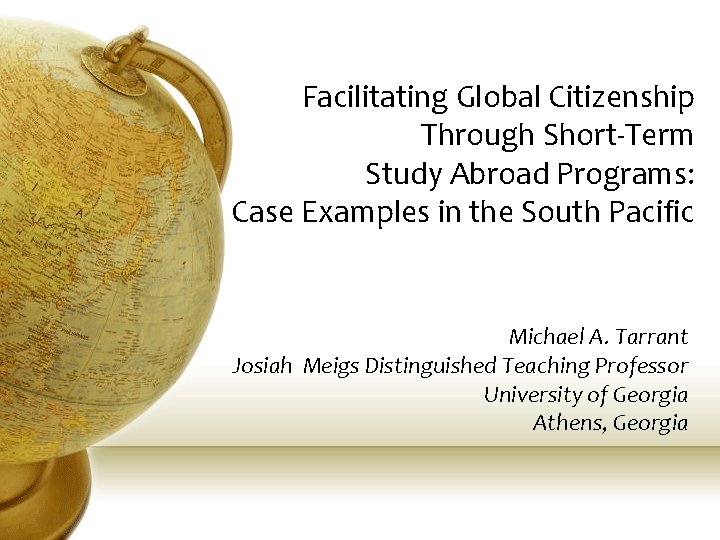 Facilitating Global Citizenship Through Short-Term Study Abroad Programs: Case Examples in the South Pacific