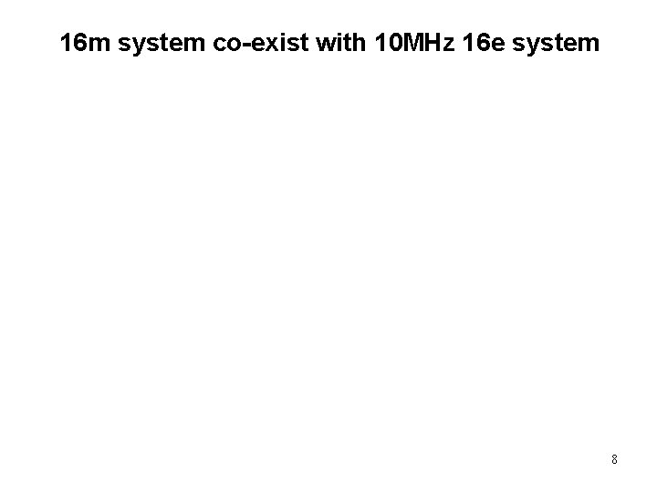 16 m system co-exist with 10 MHz 16 e system 8 