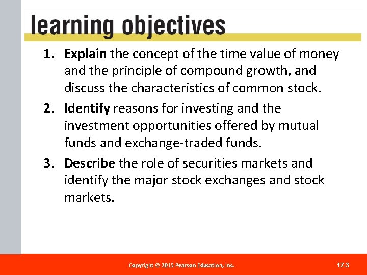 1. Explain the concept of the time value of money and the principle of