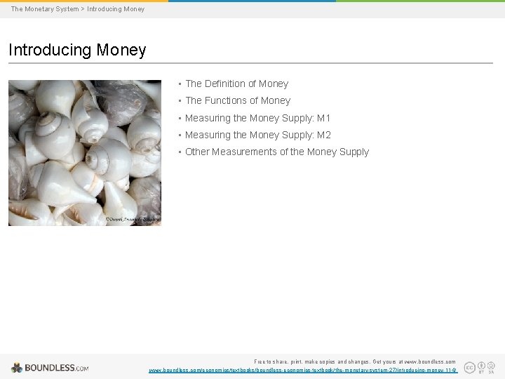 The Monetary System > Introducing Money • The Definition of Money • The Functions