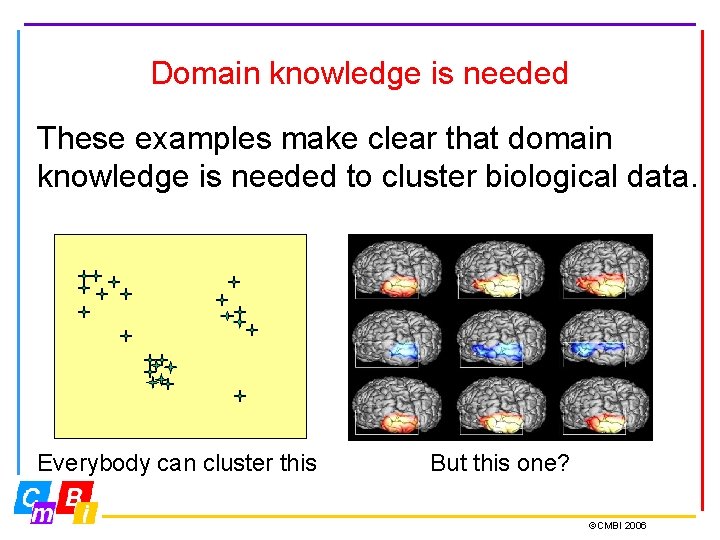 Domain knowledge is needed These examples make clear that domain knowledge is needed to