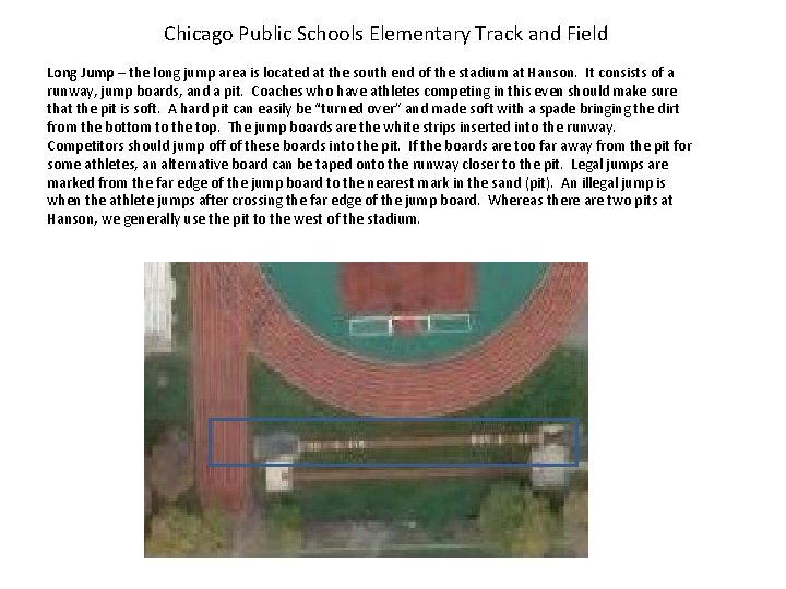 Chicago Public Schools Elementary Track and Field Long Jump – the long jump area