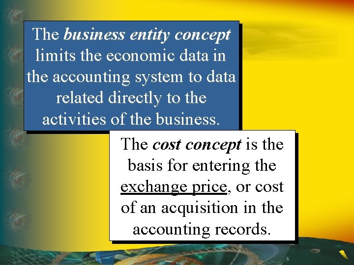 The business entity concept limits the economic data in the accounting system to data