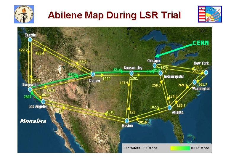 Abilene Map During LSR Trial CERN Monalisa 