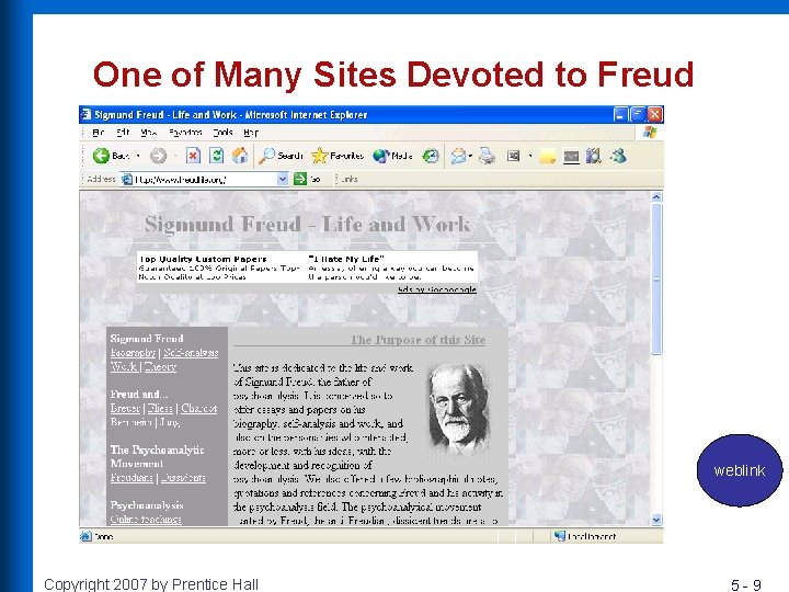 One of Many Sites Devoted to Freud weblink Copyright 2007 by Prentice Hall 5