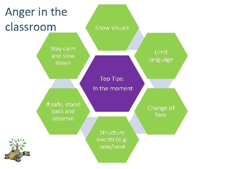 Anger in the classroom Show visuals Stay calm and slow down Limit language Top
