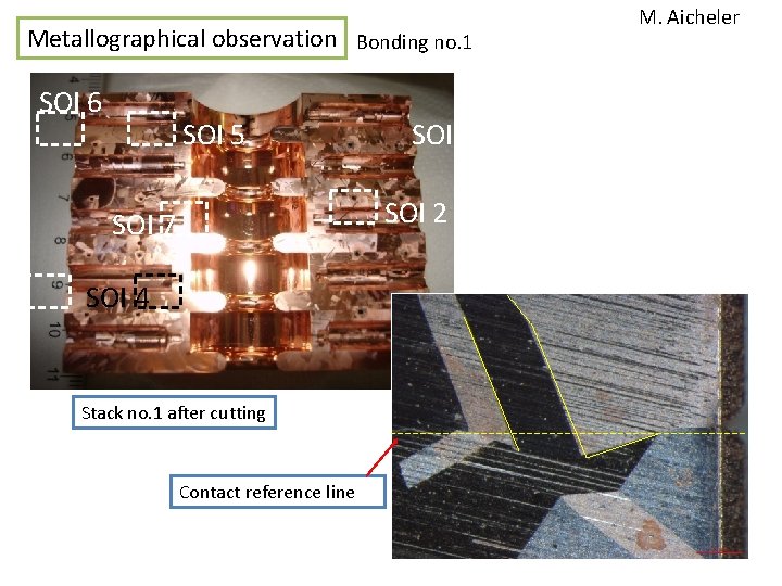 Metallographical observation Bonding no. 1 SOI 6 SOI 5 SOI 1 SOI 2 SOI