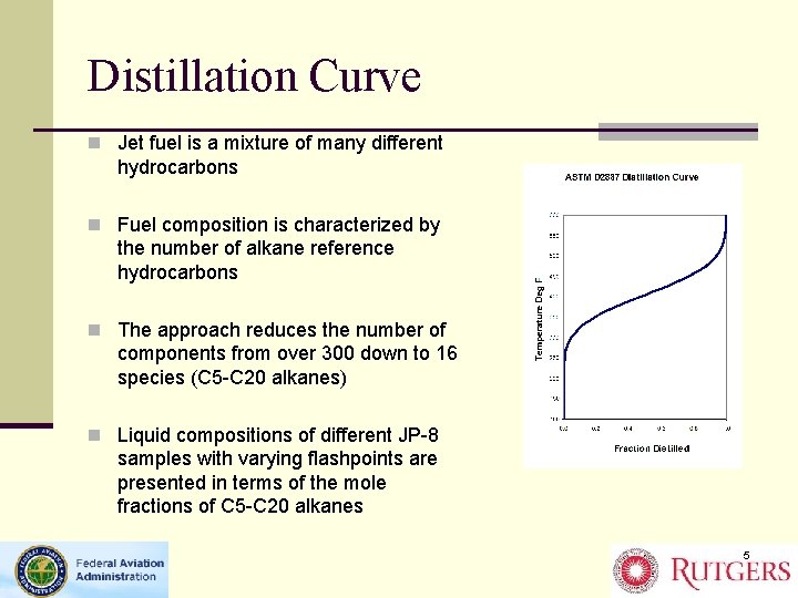 Distillation Curve n Jet fuel is a mixture of many different hydrocarbons n Fuel