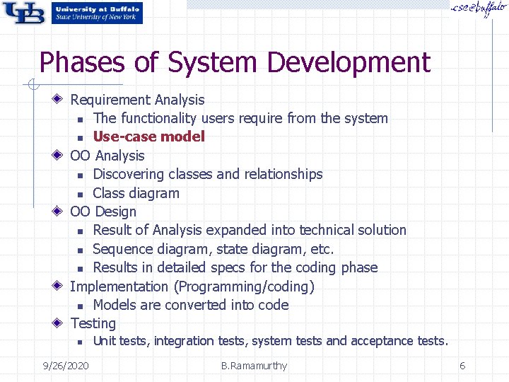 Phases of System Development Requirement Analysis n The functionality users require from the system Phases of System Development Requirement Analysis n The functionality users require from the system