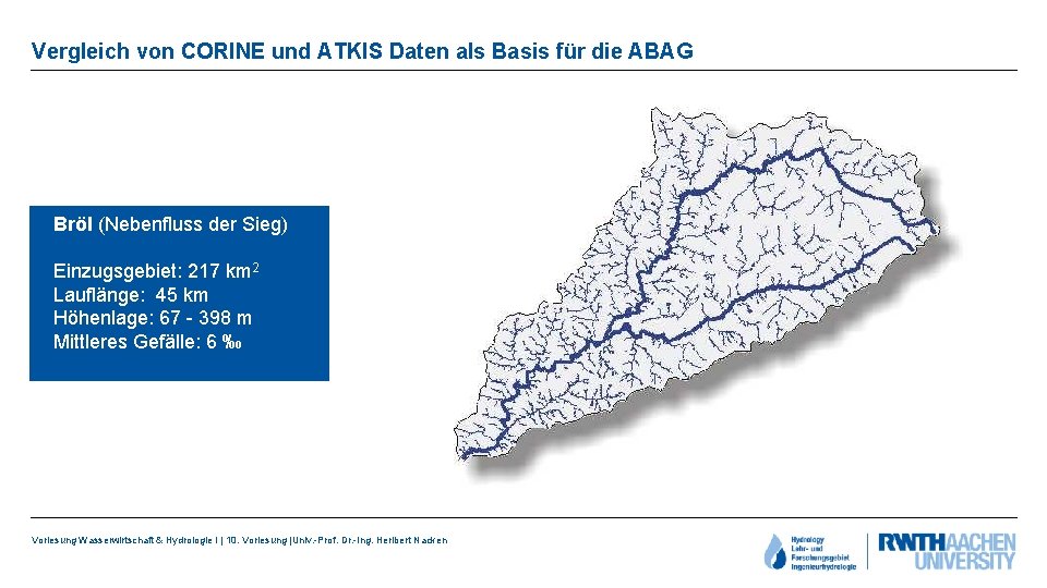 Vergleich von CORINE und ATKIS Daten als Basis für die ABAG Bröl (Nebenfluss der