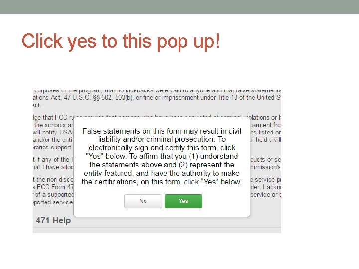 Click yes to this pop up! 