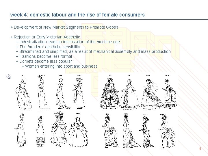 week 4: domestic labour and the rise of female consumers + Development of New