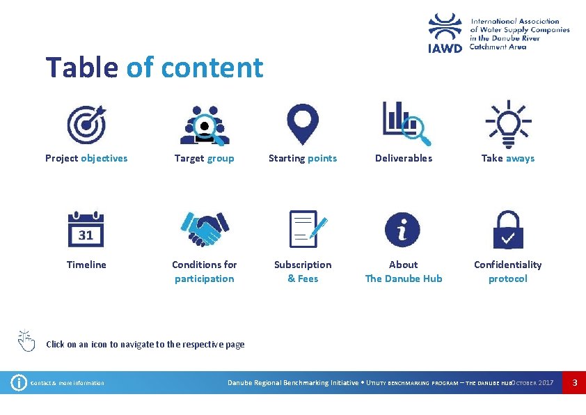 Table of content Project objectives Target group Starting points Deliverables Take aways Timeline Conditions