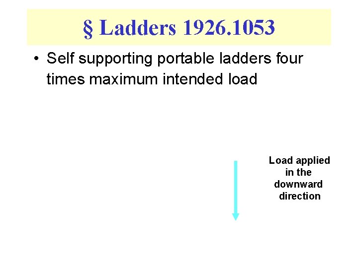 § Ladders 1926. 1053 • Self supporting portable ladders four times maximum intended load
