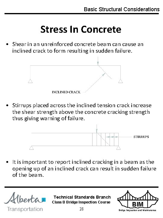 Basic Structural Considerations Stress In Concrete • Shear in an unreinforced concrete beam can