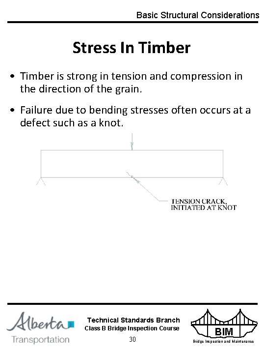 Basic Structural Considerations Stress In Timber • Timber is strong in tension and compression