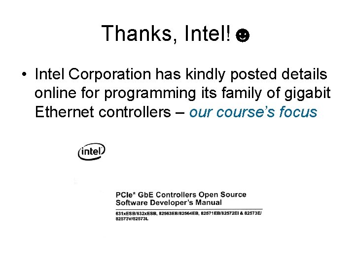 Thanks, Intel!☻ • Intel Corporation has kindly posted details online for programming its family