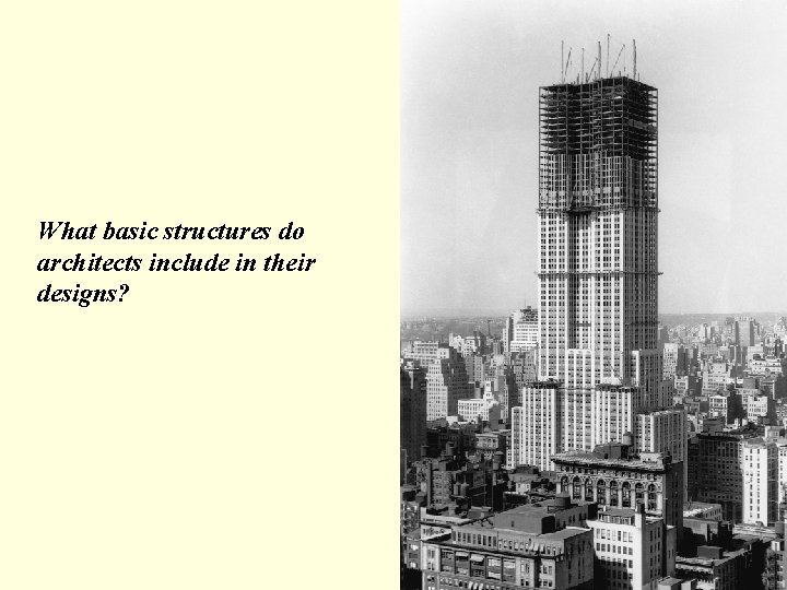 What basic structures do architects include in their designs? 