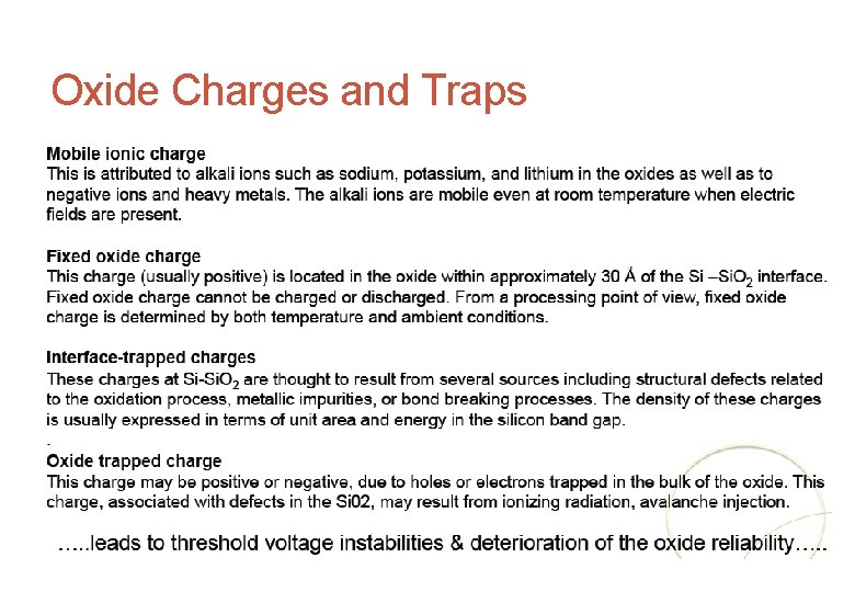 11 Oxide Charges and Traps 
