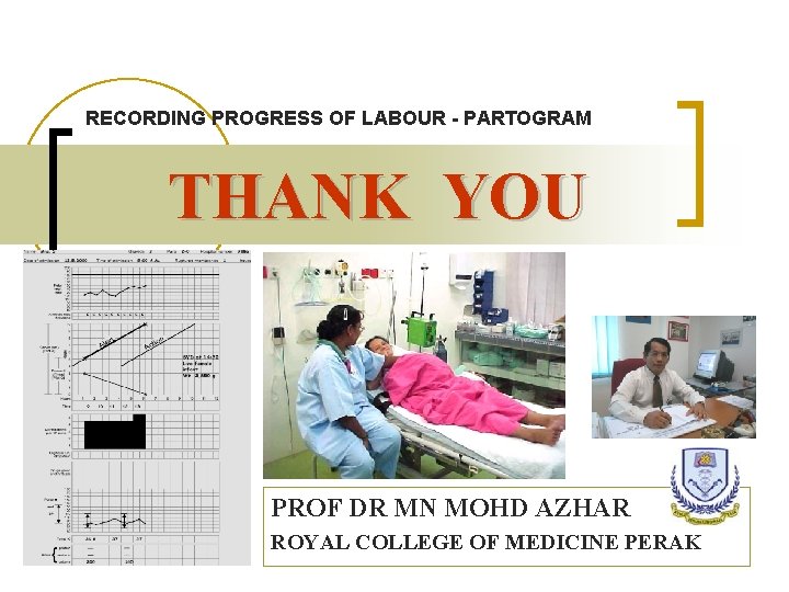 RECORDING PROGRESS OF LABOUR - PARTOGRAM THANK YOU PROF DR MN MOHD AZHAR ROYAL