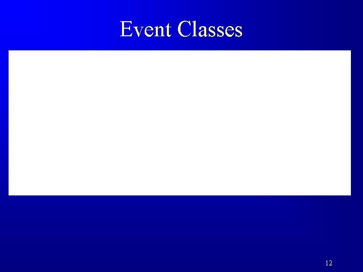 Event Classes 12 