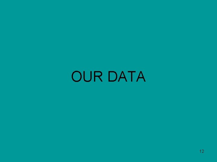 OUR DATA 12 