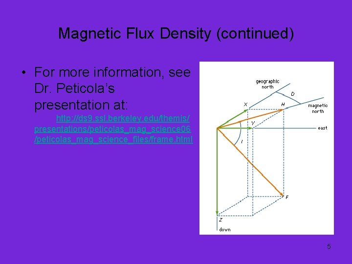 Magnetic Flux Density (continued) • For more information, see Dr. Peticola’s presentation at: http: