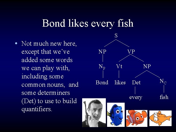 Bond likes every fish S • Not much new here, except that we’ve added