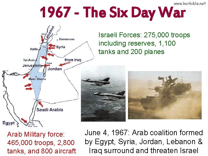 www. korbible. net 1967 - The Six Day War Israeli Forces: 275, 000 troops