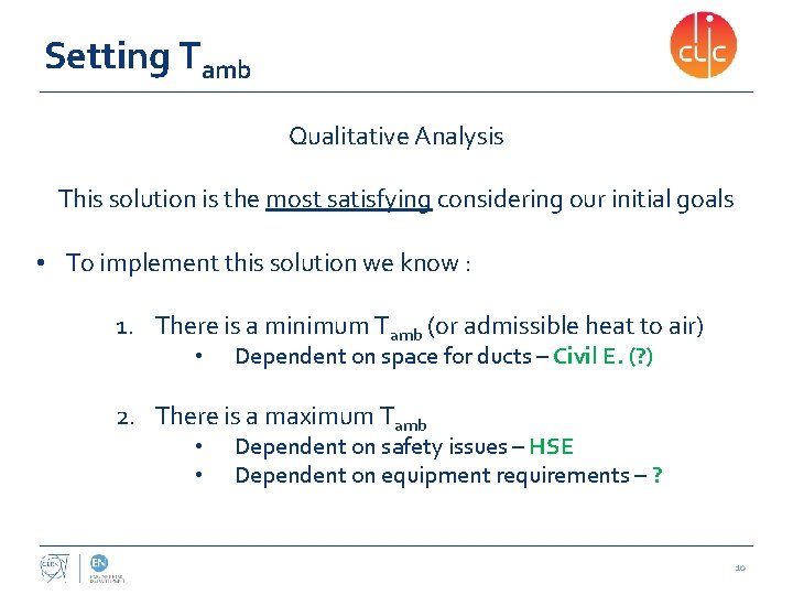 Setting Tamb Qualitative Analysis This solution is the most satisfying considering our initial goals