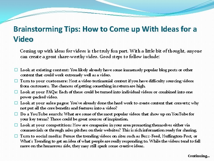 Brainstorming Tips: How to Come up With Ideas for a Video Coming up with