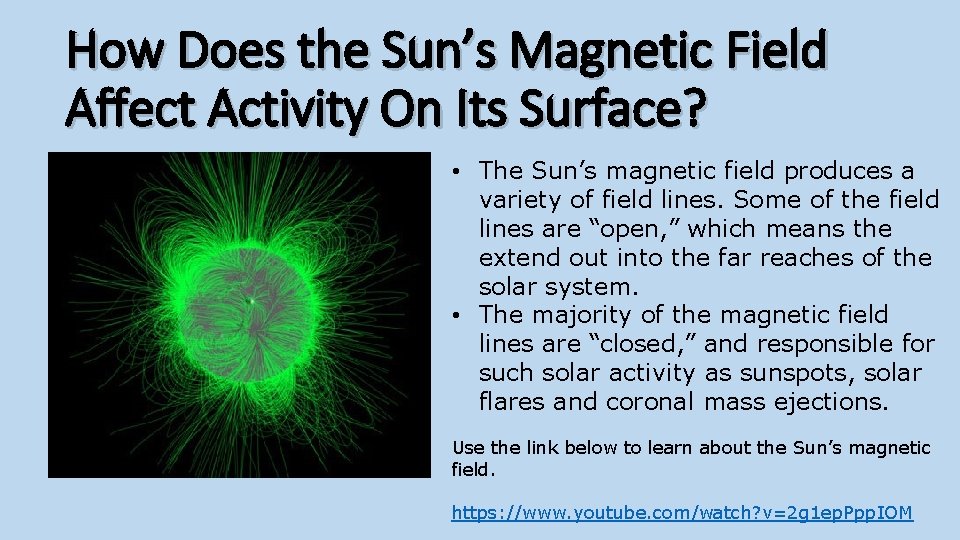 How Does the Sun’s Magnetic Field Affect Activity On Its Surface? • The Sun’s