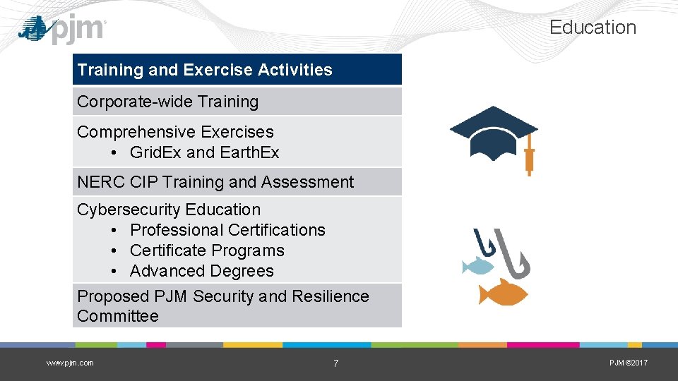 Education Training and Exercise Activities Corporate-wide Training Comprehensive Exercises • Grid. Ex and Earth.