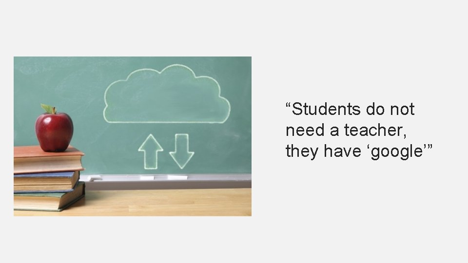 “Students do not need a teacher, they have ‘google’” 