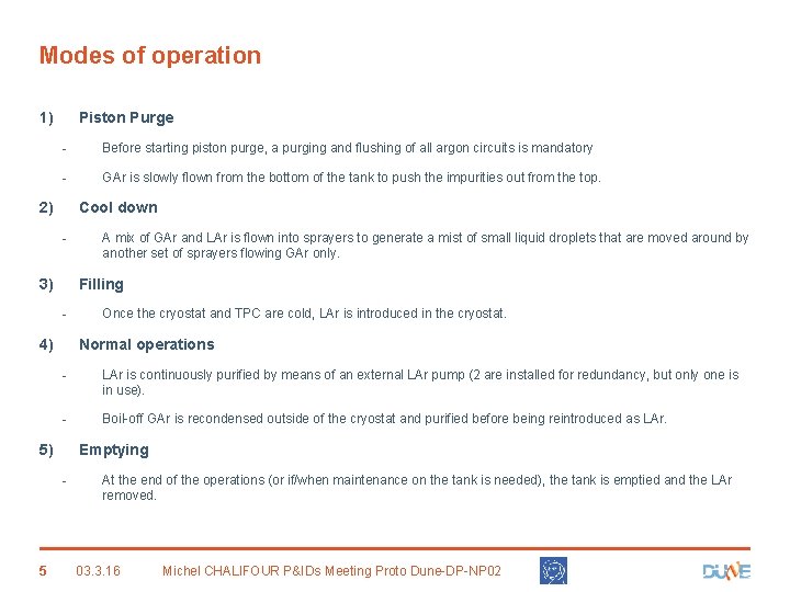 Modes of operation 1) Piston Purge - Before starting piston purge, a purging and